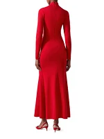 Wool Turtleneck Body-Con Midi-Dress