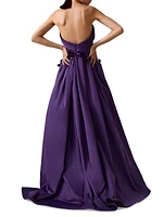 Draped Column Gown & Gathered Overskirt