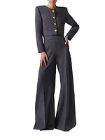 Wool Wide-Leg Trousers