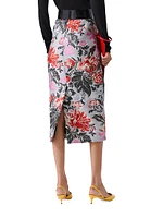 Floral Jacquard Midi-Skirt