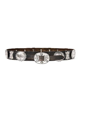 Western Concho Leather Belt