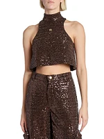 Sequin Halter Top