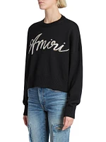 Wool MA Swirl Logo Crewneck Sweater