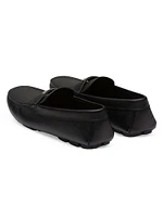 Saffiano Leather Driver Loafers