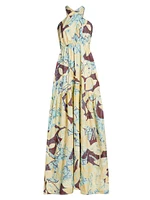 Veronica Abstract Halter Maxi Dress