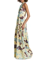 Veronica Abstract Halter Maxi Dress