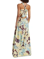 Veronica Abstract Halter Maxi Dress