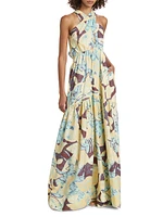 Veronica Abstract Halter Maxi Dress