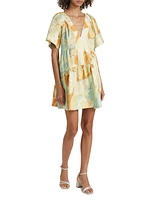 Camila Abstract V-Neck Minidress