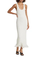 Clementine Bouclé Fringe Maxi Dress