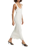 Clementine Bouclé Fringe Maxi Dress