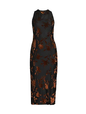 Darby Burnout Velvet Midi-Dress