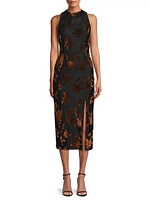 Darby Burnout Velvet Midi-Dress