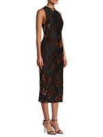 Darby Burnout Velvet Midi-Dress