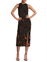 Darby Burnout Velvet Midi-Dress