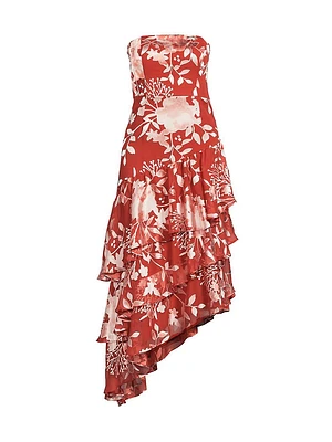 Vanina Floral Strapless Midi-Dress