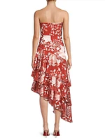 Vanina Floral Strapless Midi-Dress