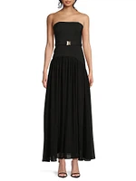 Carmel Strapless Belted Midi-Dress