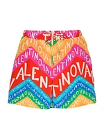 Crepe De Chine Chevron 24 Shorts