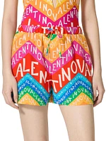 Crepe De Chine Chevron 24 Shorts