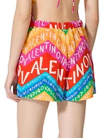 Crepe De Chine Chevron 24 Shorts