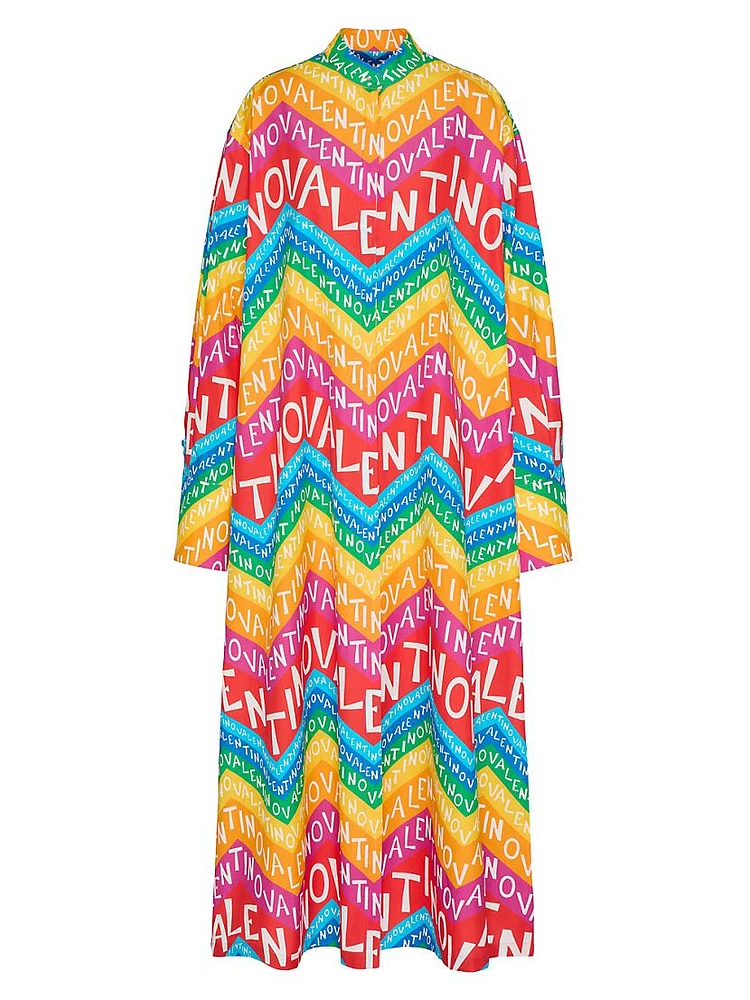 Valentino Chevron Poplin Midi Dress 24