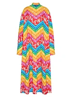 Valentino Chevron Poplin Midi Dress 24