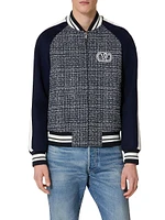 Cotton and Viscose Tweed Bomber Jacket