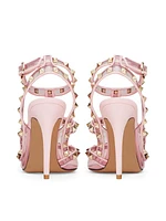 Rockstud Pumps with Straps in Transparent Polymer 100MM