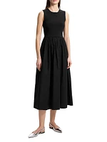 Combo Poplin Midi-Dress