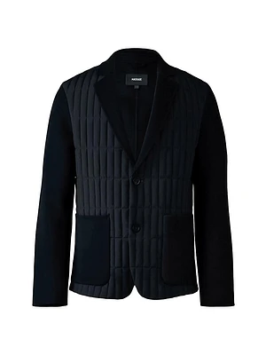 John Mixed-Media Vertical Quilted Blazer