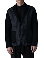 John Mixed-Media Vertical Quilted Blazer