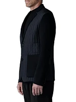 John Mixed-Media Vertical Quilted Blazer