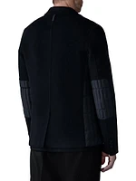 John Mixed-Media Vertical Quilted Blazer