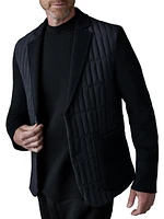 John Mixed-Media Vertical Quilted Blazer