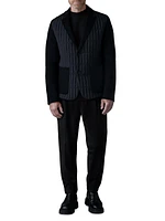 John Mixed-Media Vertical Quilted Blazer