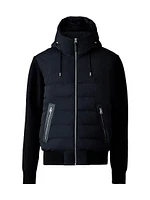 Andrew Hooded Mixed-Media Down Coat