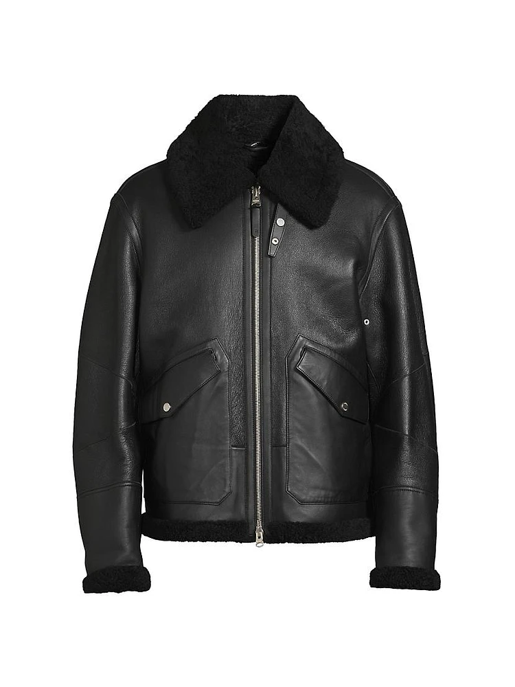 Atlas Shearling & Leather Aviator Jacket