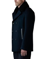 Cole Wool Double-Breasted Shearling-Collar Jacket