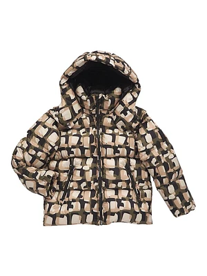 Little Kid's & Jesse Tile Graphic Print Down Jacket