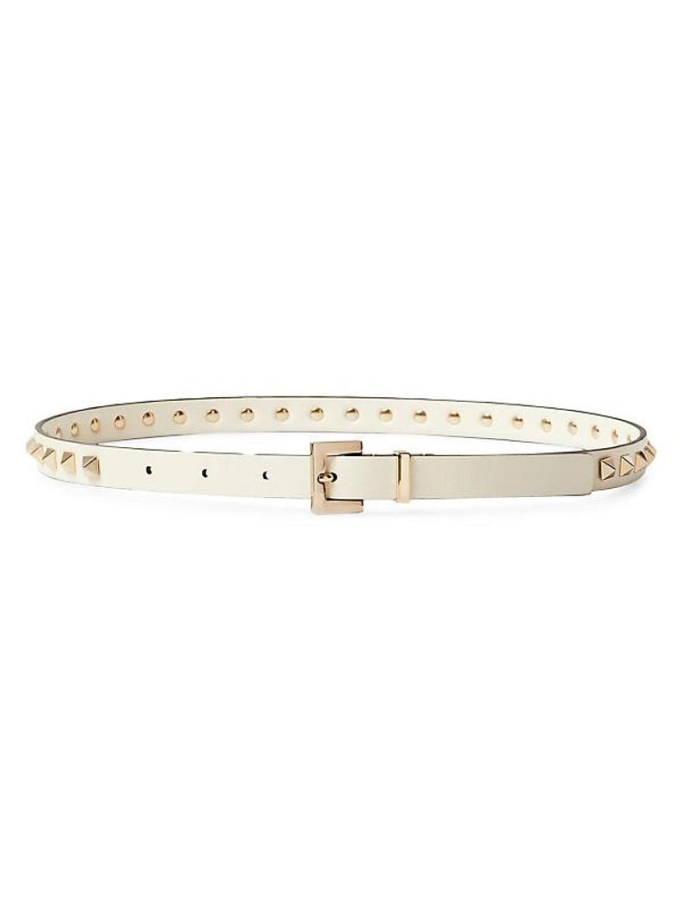 Rockstud Belt In Shiny Calfskin 15 MM