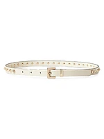 Rockstud Belt In Shiny Calfskin 15 MM