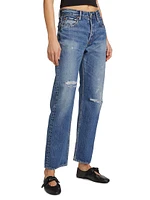 Gulfport Distressed Wide-Straight Jeans