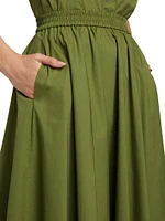 Cotton Elasticized Midi-Skirt