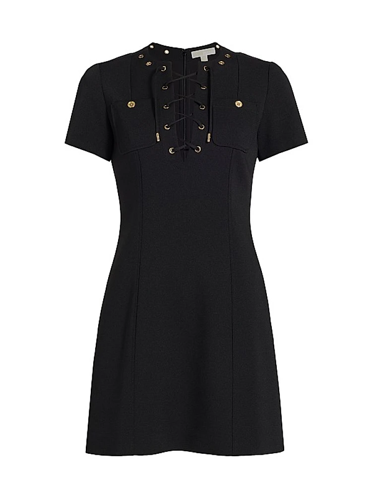 Cotton Short-Sleeve Minidress