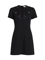 Cotton Short-Sleeve Minidress