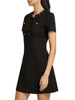 Cotton Short-Sleeve Minidress