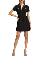 Cotton Short-Sleeve Minidress