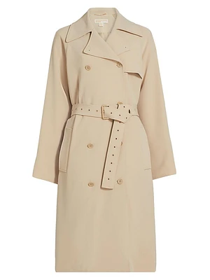 Double-Breasted Belted Trench Coat