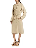 Double-Breasted Belted Trench Coat